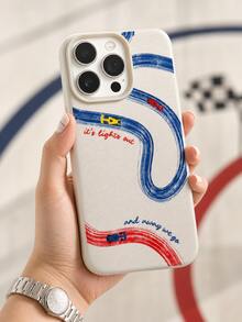 1件 F1方程式賽車印花手機殼，時尚 TPU 皮革紋理防震保護殼，相容 iPhone 17/16/15/14/13/12/11/Pro/Pro MAX，適合作為生日禮物送給女朋友、朋友、閨蜜、家人、同事、情侶、同學、老師或自己 - 米色 - 查看 2