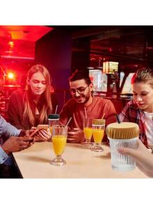 1件/套歐美跨境夜店防下藥杯蓋，附橡皮筋防塵杯套 - 彩色 - 查看 3