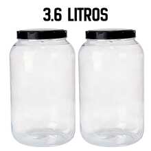 Kit 2 Potes Organizador 3,6L com Tampa de Rosca para Mantimentos Cozinha Multiuso - Visão 1