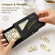 Set Domino Double Six, 28 Buah Permainan Papan Klasik dengan Kotak Penyimpanan Portabel, Ubin Domino Tahan Lama, Cocok untuk Permainan Strategi di Atas Meja, Permainan Papan Keluarga Tradisional, Aktivitas Pesta Interaktif, Hadiah Hiburan Kreatif untuk Teman dan Acara Kumpul-kumpul - MultiWarna - View 5
