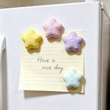 12pcs/6pcs/3pcs Acrylic Dot Star Fridge Magnets - 5-Point Star Refrigerator Magnets For Kitchen & Office, Whiteboard & Home Decor, Colorful Acrylic Decor Set - Random Color - View 5