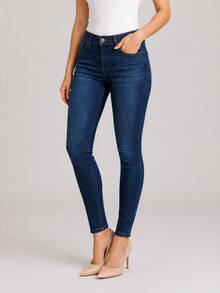 Women's Skinny Jeans - Dark Wash - View 1