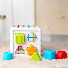 8pcs Multi-Sensory Shape Toys And Cube Storage Bucket, Shape Sorting Baby Toys, Toddler Developmental Learning Toys - Multicolor - View 4