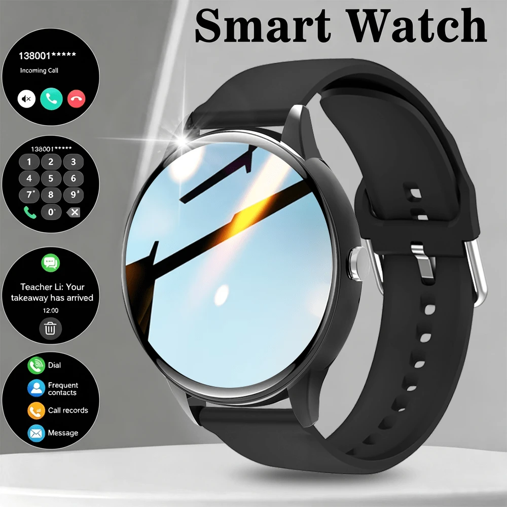 Smartwatch Unisex dengan Layar Bundar HD 1,5 Inci; Mendukung Panggilan Nirkabel, Asisten Suara, dan Berbagai Mode Olahraga; Kompatibel dengan Perangkat iOS dan Android - Hadiah Ideal untuk Teman dan Keluarga.