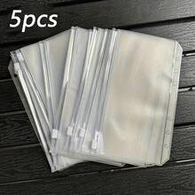 20/10/5pcs Frosted Zipper Folders, 6-Hole PVC Cash Envelopes Budget Folders, Transparent Storage Bags For Storing Invoices, Cards, Coupons And Stickers - Sets - View 13