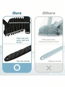 Silicone Bath Brush, Long Handle Back Scrubber, Double-Sided Brush, Body Massage Bathing Scrubber, Bathroom Accessory, Back To School Gift, Home Decor, School Supplies - Multicolor - View 7