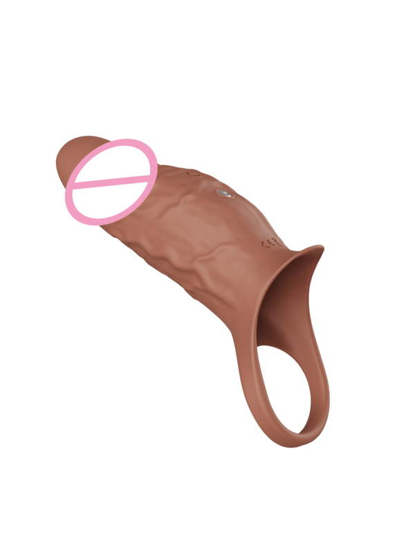 Realistic Penis Sleeve Vibrator, Adult Male Pleasure Product, Men's Penis Extension Vibrating Penis Ring, Penis Enlargement Device, Enhances Erection, Suitable For Men And Couples, Reusable Silicone Penis Sleeve