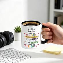 Colleagues To Friends Coffee Mug,11oz Ceramic Cup, Colorful Heart Letter Graphic, Funny Coworker Novelty Mug, Appreciation Gift For Work Best Friend Office Colleague, Ideal For Juice,Milk, Coffee- Perfect Birthday And Holiday Gift - Multicolor - View 16
