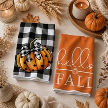 1 st handduk med Thanksgiving-pumpa, slitstark polyester, lämplig för höstfest, heminredning, temafest och sammankomst, dekorativ handduk i Thanksgiving-stil - Multifärgad - Visa 6