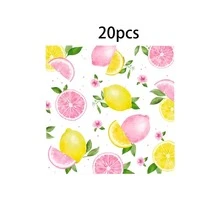 10件/20件/50件/80件 粉色檸檬派對用品 紙餐具套組－檸檬與粉紅葡萄柚 7/9英吋紙盤、紙杯、6.5英吋餐巾紙，適合接待賓客，夏季檸檬主題餐具，適用於生日、新娘婚前派對、單身女郎派對、嬰兒洗禮派對、主題派對、節日、活動 - 彩色 - 查看 11