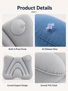 Quick Inflatable Lumbar Pillow, Soft Portable Back Cushion, Easy Air Volume Control, Office Relaxation Travel Essential, Camping Essential, Hiking, Beach, Back To School, Home Essential, Luggage Accessory, Women's Holiday Gift - Multicolor - View 9