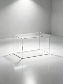 White Base Detachable Transparent Display Box, Display Cabinet, Storage Box, High Transparency, Suitable For Doll Cars, Dolls, Handmade Crafts, Collectibles, Jewelry Storage, Multiple Sizes Available - White Background - View 8