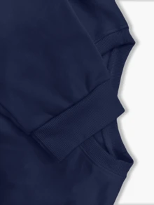 Men's Casual Sweatshirt, Slight Stretch, Men's Solid Color Plus Size Crew Neck Sweatshirt - Royal Blue - View 3