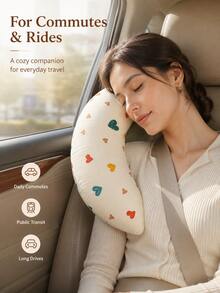 Cute Sweet Style Neck & Shoulder & Chin Support Neck Pillow, Sleep-Aid Car Seatbelt Travel Pillow, Suitable For Road Trips, Highway Driving, Daily Commuting, All-Season Use, Car Interior Rest Accessory - Multiple Styles - View 5