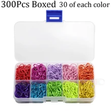 300Pcs Box Of 300 Colorful Gourd-Shaped Safety Pins, Perfect For Sewing And Knitting Marking, Multi-Color Safety Pins, Ideal For Sewing Projects And Clothing Alterations, Packed In Plastic Box With 10 Compartments, Mixed Colors - Multicolor - View 15