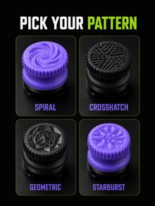 Textured Anti-Slip Joystick Caps, High/Mid Dual Height, Multiple Anti-Slip Pattern Joystick Extender Caps, Compatible With X1box Series X/S And X1box One Controllers, Black/Purple Game Controller Accessories - Multicolor - View 4