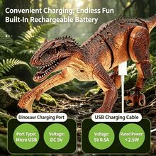1pc/Set Remote Control Dinosaur Toy, 2.4GHz RC Toy, 3 Styles: Velociraptor/Tyrannosaurus/Tyrannosaurus, Built-In Light Effects, Realistic Dinosaur Model Toy, Children's Toy, Educational Toy - Multicolor - View 4