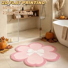 1pc Super Beautiful Pink Petal Round Rug - Soft, Durable, Non-Slip, Machine Washable, Perfect For Holidays, Birthdays, Weddings, Daily Decor, Bedroom Decor, Small Rug, Carpet, Home Decor, Living Room Rug, Living Room Small Rug, Bedroom Rug, Living Room Home Decor, Outdoor Rug, Washable Rug - Multicolor - View 5