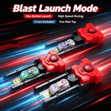 Children's Press-To-Launch Racing Car Toy, 1 Launcher With Random Style Car, Interactive Game Toy Suitable For Boys And Girls 3+ Years Old - Multicolor - View 6