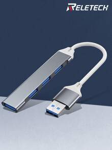 Reletech USB Splitter 3.0 Aluminum Alloy HUB Hub High-Speed 4-Port USB Docking Station One Drag Multi Interface Converter Laptop External Key Mouse USB Adapter - View 8