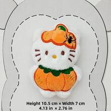 SANRIO 1 Pc Halloween Cartoon Cat Plush Doll, Cute Witch Pumpkin Skeleton Costume Stuffed PlushToy, Kawaii Gothic Fall Decor, Soft Mini Character Dol, Backpack Bag Pendant, Halloween PartyDecoration, Birthday Gift & Collectible Ornament - Multicolor - View 8
