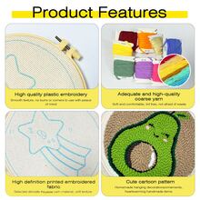 1pc DIY Punch Needle Kits For Beginners Christmas Theme With Hoop Embroidery Punch Needle Starter Craft Set Easy For Adults Festival Gift And Decoration - Christmas Theme - View 8