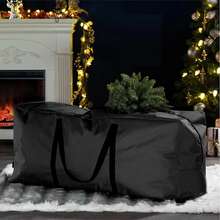 Aufbewahrungstasche Schutzhülle, Schutzhülle für Auflagen Wasserabweisende Gartenpolster Aufbewahrung Tasche für Weihnachtsbaume Polsterauflagen Schutzhülle wasserdicht (173x76x51cm) - Schwarz - Übersicht 7