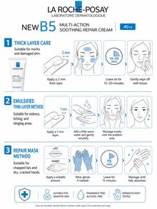 La Roche-Posay New B5 Multi-Effect Soothing Repair Cream 40ml Melembapkan, Memudarkan Noda, Menenangkan Kemerahan, Memperbaiki Lapisan Pelindung Wajah - 40 ml - View 2