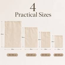 1/4/5pcs Multi-Size Cheesecloth, Reusable, 100% Natural Color Fabric, Ultra-Fine Gauze, Cooking Use, Nut Milk Strainer Bag - Multicolor - View 5