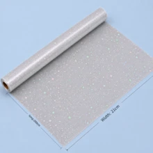 Holographic Sticker Paper Vinyl Holographic Laminate Sheets Self Adhesive Waterproof Transparent Film, (Star) - Transparent Star Pattern - View 8