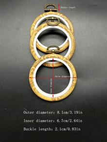 Vintage Faux Wood Grain Round Embroidery Hoops, 3pcs/Set, 6 Sizes Available, 8.1-25.8cm Full Range, Cross Stitch Handmade Craft, Frameless Direct Wall Hanging, Desktop & Wall Decor - Antique Round Embroidery Hoop - View 13