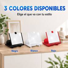 Amplificador de Pantalla para Celular, Lupa Plegable con Efecto de Hasta 10 Pulgadas y Soporte Portátil para Videos, Lectura y Navegación - Rojo - Ver 6