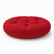 1 Piece Thick Fiber-Filled Round Seat Cushion - Merah - View 5