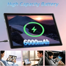 Qetupa Z17 10.1-Inch Android 15 Tablet, Octa-Core 1.8GHz, 4GB RAM 64GB/128GB ROM, 1280*800 HD IPS Touchscreen, BT5.2, WiFi5, GPS, 5MP Front 13MP Rear Camera, 6000mAh Battery, No SIM Card Support (No Adapter) - Orange - View 4