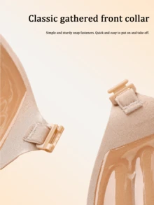 1pc Palm-Shaped Adhesive Bra, Seamless Push-Up Bra, Backless & Strapless Bra, Invisible Self-Adhesive Bra, Front-Clasp Design Bra, Adhesive Bra Pads Suitable For Backless Dresses And Vacation Wear For Women. Natural Lift & Adhesive Technology - With Clasp Design. - Multi-color - View 4