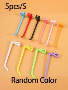 10/5pcs Compact Plastic Macaron Color No-Drill Hooks, Suitable For Bathroom, Shower Room And Door Side, Multi-Functional Towel Key Hooks, Car Key Hooks, Practical Bohemian Style, Random Color - Multicolor - View 11