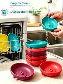 Silicone Ice Cream Popsicle Holder - Silicone Drip Collector For Frozen Desserts And Ice Cream Cones, Suitable For Summer Parties, Gatherings And Outdoor Activities, Portable And Dishwasher , Essential - Multicolor - View 8