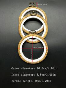 Vintage Faux Wood Grain Round Embroidery Hoops, 3pcs/Set, 6 Sizes Available, 8.1-25.8cm Full Range, Cross Stitch Handmade Craft, Frameless Direct Wall Hanging, Desktop & Wall Decor - Antique Round Embroidery Hoop - View 17