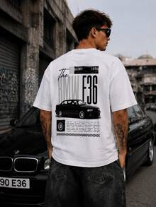 Camiseta gráfica BMW M3 E36 coche de drift Vintage Streetwear Unisex atuendo casual verano automovilismo deportivo - Blanco - Ver 1