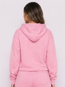 Never me Women's Sports Sweatshirt BROOKLYN Print Pullover Sweatshirt, Long Sleeve Running & Commuting Top - Pink - View 2
