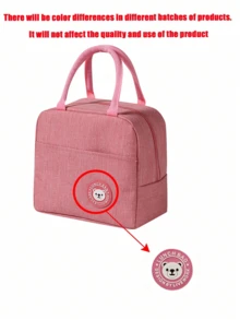 1 buah Tas Bekal Makan Siang Berinsulasi yang Dapat Digunakan Kembali dengan Label Beruang, Tas Bekal Portabel Kapasitas Besar, Desain Tahan Air, Cocok untuk Sekolah dan Kantor, Menjaga Makanan Tetap Segar dan Lezat, Kotak Bento, Tas Bekal, Piknik Dapur, Kembali ke Sekolah. - Hitam - View 9