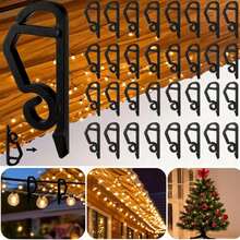 30/100/150pcs Professional Light Clips, Weather-Resistant Gutter Hooks With Drainage, Suitable For Roof, Tree, Fence Light Installation, Multi-Season Holiday Decoration Solution (Black) - View 2