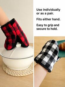 2pcs/Set Thickened Oven Mitt & Pot Holder Set, Heat-Resistant Non-Slip Kitchen Oven Gloves And Insulation Pads Duck-Bill Oven Mitts For Baking, Grilling, Microwave, Air Fryer, BBQ, Hot Pots, Pans, Trays, Home Kitchen & Holiday Cooking,Christmas Gift - View 8