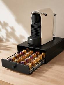 Coffee Capsule Storage Drawer Organizer With Flat Top For Small Coffee Machine, Countertop Coffee Pod Holder For Kitchen Coffee Bar Home Office, Space Saving For Coffee Lovers - Black - View 5