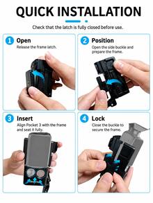 Multi-Function Magnetic Expansion Frame For Osmo Pocket 3, Foldable Camera Mount With 1/4" Screw Interface, Cold Shoe Mount, Action Camera Mount And Adjustable Magnetic Base, Compatible With Selfie Stick, Microphone, LED Light, Suitable For Tripod, Desktop, Vlog And Travel Shooting - View 8