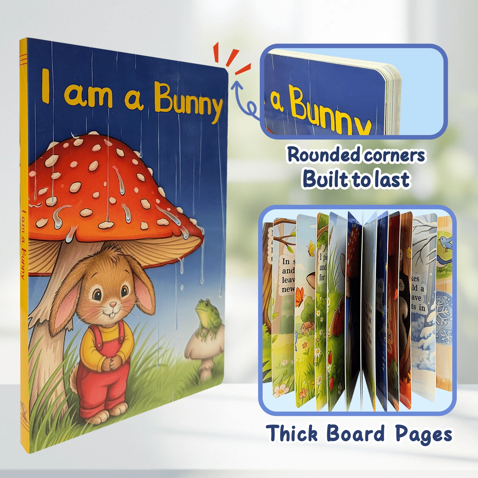I Am A Bunny English Board Book For Toddlers, Cute Rabbit Nature And Seasons Story With Thick Durable Pages And Rounded Corners, Early Learning Picture Book For Bedtime, Home, Travel And Gifts - Board Book - View 1
