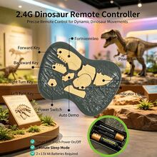 1pc/Set Remote Control Dinosaur Toy, 2.4GHz RC Toy, 3 Styles: Velociraptor/Tyrannosaurus/Tyrannosaurus, Built-In Light Effects, Realistic Dinosaur Model Toy, Children's Toy, Educational Toy - Multicolor - View 5