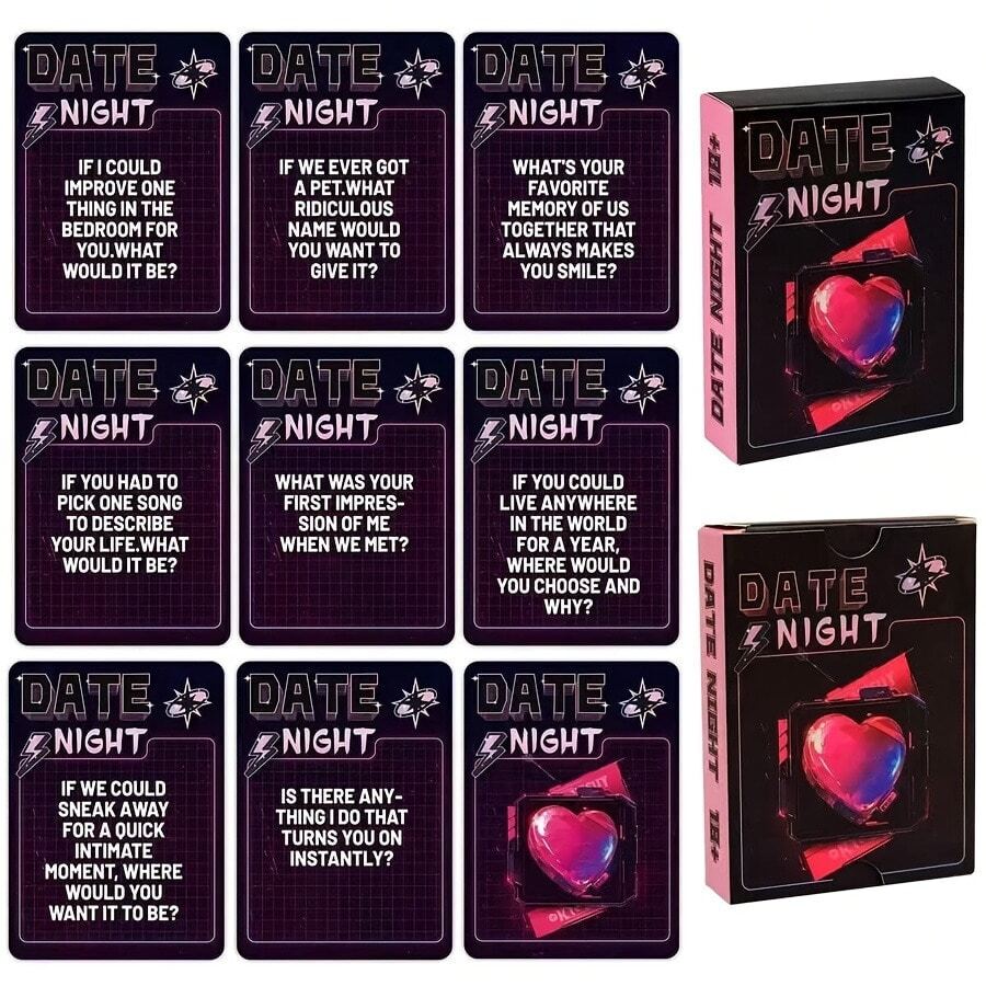 Date Night Couple Question Cards 50pcs Romantic Conversation Starter Game Cards, Fun Building Card Game For Couples, Interactive Party Tabletop Game, Suitable For Date Night, Anniversary, Valentine's Day Gift For Boyfriend/Girlfriend - View 1