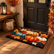 1pc Pumpkin Pattern Kitchen Mat, Absorbent, Stain-Resistant, Non-Slip, Durable, Suitable For Kitchen, Living Room, Entryway, Balcony, Bathroom, Coffee Shop, Bar, Party And Autumn Home Decor - Multicolor - View 4