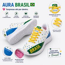 Kit 2 Pares Tênis Feminino Aura Brasil KOCHZ | Escolha a Cor do Cadarço | Leve e Confortável - Amarelo - Visão 2